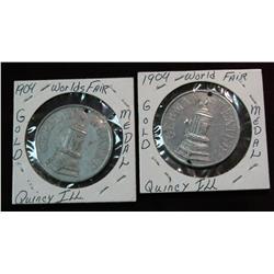 655. (2) German Heater Medal. 1904 World's Fair. Quincy, Ill.