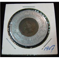 680. 1607-1907 Jamestown Exposition Encased Indian Cent.