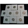 Image 2 : 698. (10) Mercury Dimes in cardboard holders.