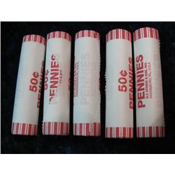 733. (5) 2008 D Original BU Lincoln Cent Rolls.