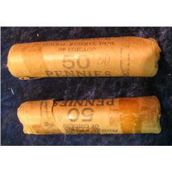 734. 1957 D & 58 P Original BU Lincoln Cent Rolls.