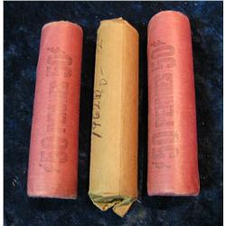736. 1962D & (2) 82D Original BU Lincoln Cent Rolls.