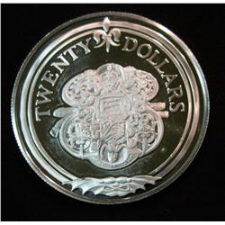748. 1985 British Virgin Islands Proof $20 Silver Crown