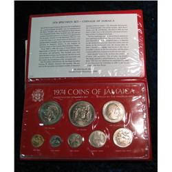 750. 1974 Jamaica Specimen Set in holder. (8 pcs.)