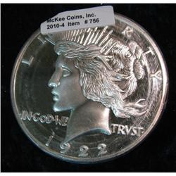 756. 1922 Peace Dollar One Pound Proof Ingot