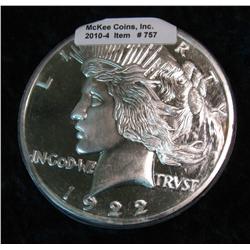 757. 1922 Peace Dollar One Pound Proof Ingot