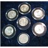 Image 2 : 779. (7) 1960 D Washington Quarters all in airtight holders.  