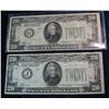 Image 1 : 794. Series 1934 "G" & "J" $20 Federal Reserve Notes.