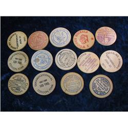 819. (14) Wooden Nickels Iowa Town Centennials. 1973 Dysert,