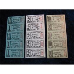 820. Watford City N.D. Creamery 1c, 5c & 10c Coupons