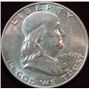 966. 1950D Franklin Half Dollar. AU.