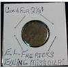 Image 1 : 1053. E.L. Fredricks Good For 2 1/2c, Ewig, Missouri.