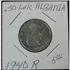 Image 1 : 1057. 1940R Albania .50 Lek. Cat. Value $6.00