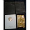 Image 2 : 1180. Leather Wallet, 4-Japanese Coins & Franklin Mint X-Mas Card.