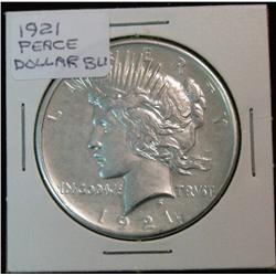1257. 1921P Peace Dollar. Unc. 