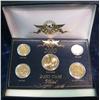 Image 1 : 1299. 2000 Cent, Nickel, Dime, Quarter & Dollar 24K Gold Plated Set in Display Box.