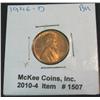1507. 1946 D Lincoln Cent. Brilliant Red MS 64.