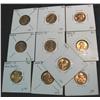 1512. BU Lincoln Cents: 1958D, 59D, 60D, 62P, D, 63P,