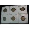 1514. 1904, 11, 29P, 36P, 37D, & 43P U.S. Nickels. G-VG