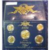 Image 2 : 1568. 1999 24K Gold-plated Set of Coins Cent, Nickel,