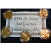 Image 2 : 1573. 2006 24K Gold-plated Philadelphia Mint State Quarters.