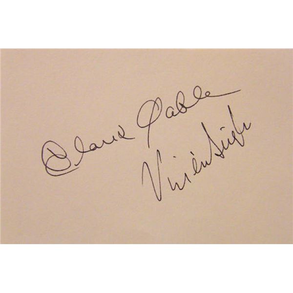 Clark Gable and Vivien Leigh signature slip