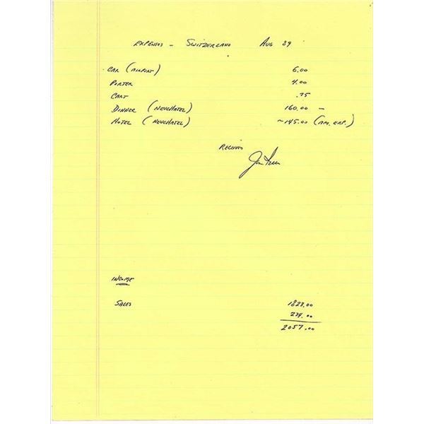Astronaut Jim irwin signed space document