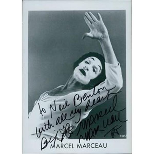 Mime Bip The Clown Marcel Marceau Signed 5x7 Glossy Photo JSA Authenticated
