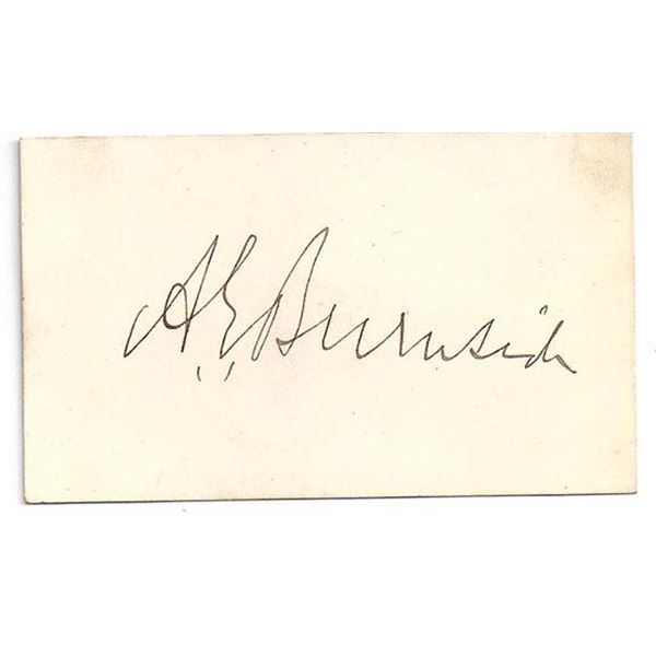 Civil War General A.E. Burnside Signed Civil War Signature Cut