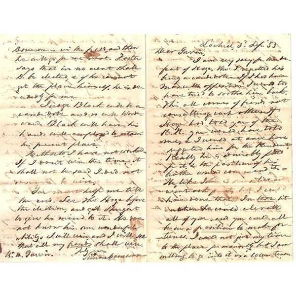 Abraham Lincoln's Secretary Of War Simon Cameron Signed Civil War Letter
