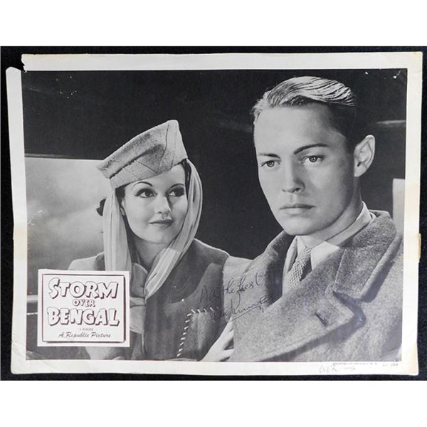 Storm Over Bengal Patric Knowles Actor Signed 11x14 Lobby Card JSA Authenticated