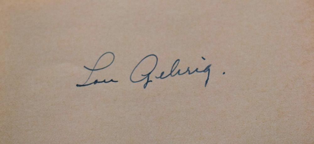 MLB Lou Gehrig signature slip