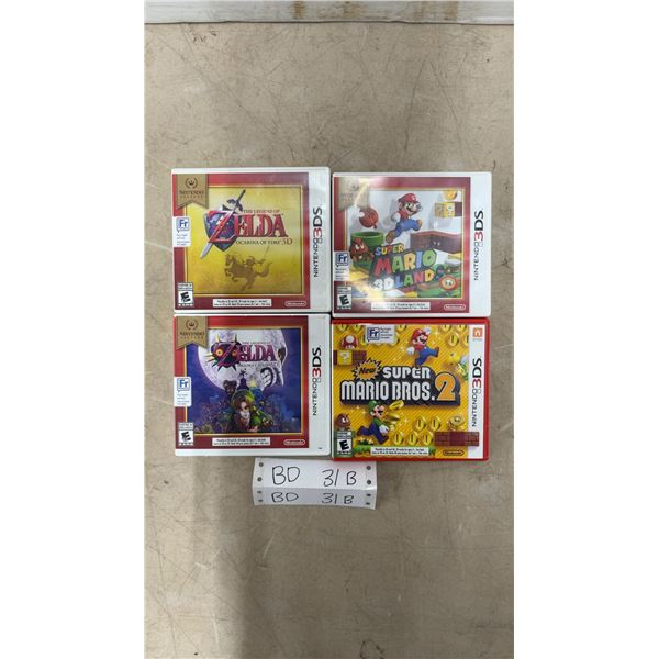 Nintendo 3DS Games Lot: Super Mario 3D Land, Super Mario Bros 2, Legend of Zelda Ocarina of Time &