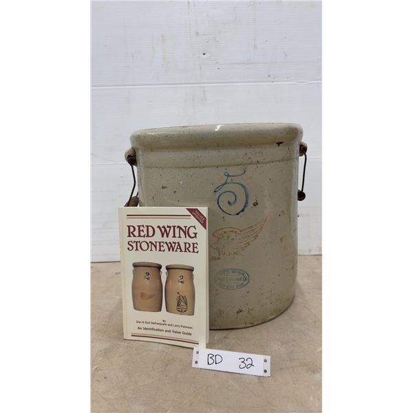 Vintage Red Wing Stoneware Color Illustrated Value Guide & 5 Gallon Crock by Red Wing