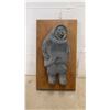 Image 2 : Vintage First Nations Inuit Lot: Soapstone Polar Bear, Soapstone Scratch Carved Wall Hanging