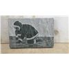 Image 4 : Vintage First Nations Inuit Lot: Soapstone Polar Bear, Soapstone Scratch Carved Wall Hanging
