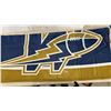 Image 8 : Winnipeg Blue Bombers Lot: Large Foam Finger, Vintage Metal License Plate, Mug, Full Size Flag