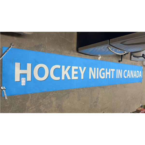 HUGE! Vintage Hockey Night In Canada Vinyl Banner, over 15 ft Long. Movie Prop for Don Cherry Movie