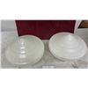 Image 2 : Pair of Art Deco Stepped Ribbed Milk Glass Ceiling Light Shades