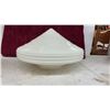 Image 3 : Pair of Art Deco Stepped Ribbed Milk Glass Ceiling Light Shades