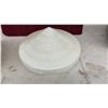 Image 5 : Pair of Art Deco Stepped Ribbed Milk Glass Ceiling Light Shades
