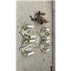 Image 1 : Four Vintage Rococo Revival Style Mirrored Wall Sconces and One Brass Two-Light Sconce
