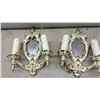 Image 2 : Four Vintage Rococo Revival Style Mirrored Wall Sconces and One Brass Two-Light Sconce