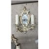 Image 4 : Four Vintage Rococo Revival Style Mirrored Wall Sconces and One Brass Two-Light Sconce