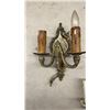 Image 6 : Four Vintage Rococo Revival Style Mirrored Wall Sconces and One Brass Two-Light Sconce