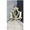 Image 8 : Four Vintage Rococo Revival Style Mirrored Wall Sconces and One Brass Two-Light Sconce