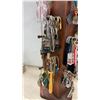 Image 2 : Seagull Pewter Wooden Rotating Keychain Display Rack with Assorted Keychains and More