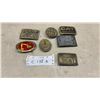 Image 1 : Collection of Seven Vintage Advertising Belt Buckles, CAT, Mac Tools, MacDon, and More
