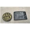 Image 4 : Collection of Seven Vintage Advertising Belt Buckles, CAT, Mac Tools, MacDon, and More