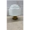Image 3 : Three Vintage White Milk Glass Light Shades with Art Deco Stepped Octagonal Design and More